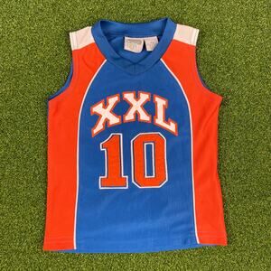 Vintage New Recruit Toddler Blue Orange V Neck Jersey Tank Top Sz 18M